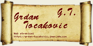 Grdan Točaković vizit kartica